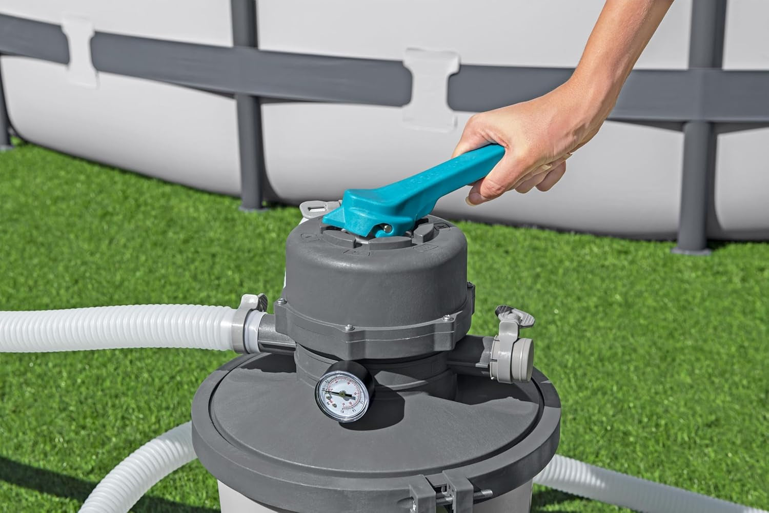 Bestway 58515-7 Pompă cu filtru de nisip, 3.596 l, Gri