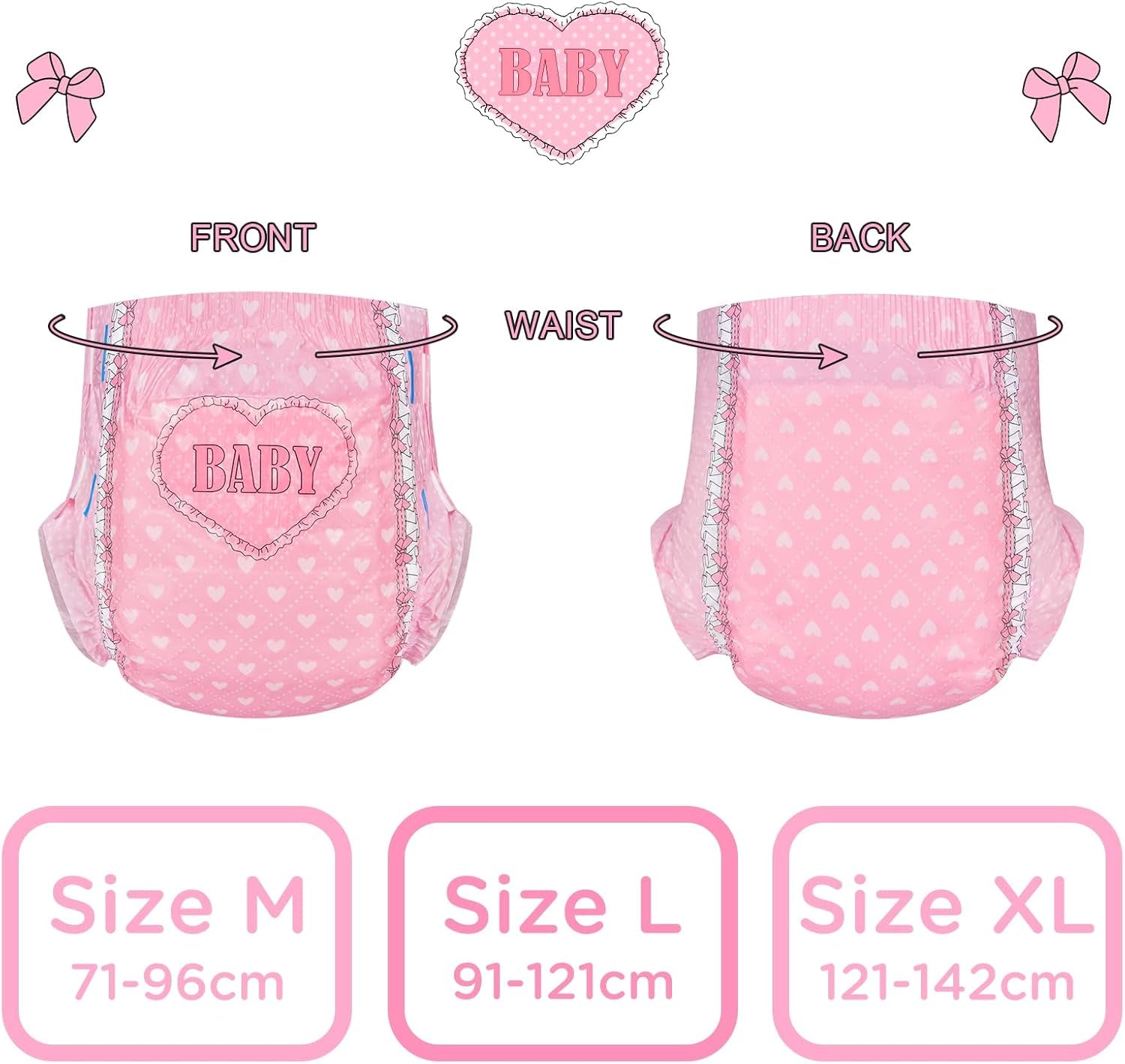 Scutece imprimate pentru adulți, 5500-5800 ml, pachet de 2 - Blushing Baby (M)