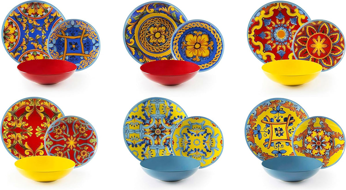 Excelsa Trinacria Teller-Set, 18-teilig, Porzellan und Keramik