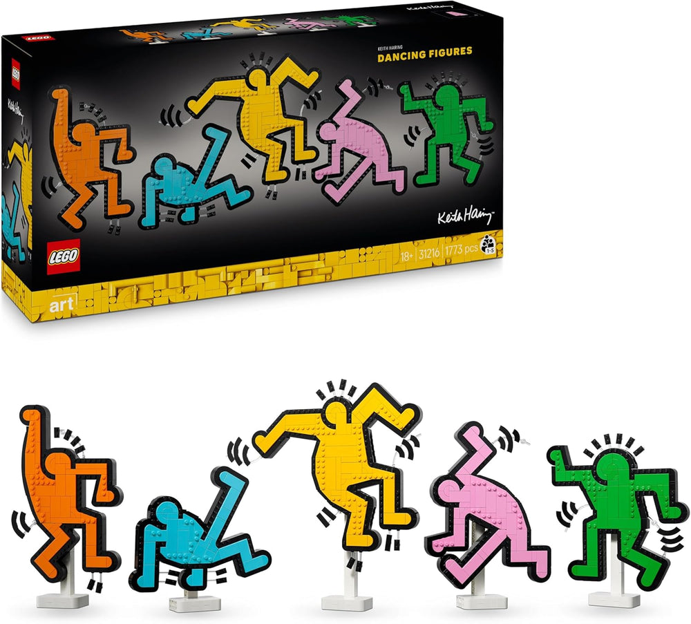 LEGO Art Keith Haring – Tanzende Figuren - Farbenfrohe DIY Wandkunst oder Schreibtisch Deko - Kreative Geschenkidee für Erwachsene - 31216