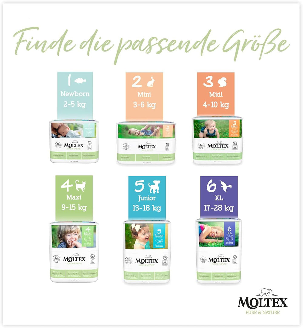 Scutece organice Pure & Nature, mărimea 6 XL (17-28 kg), cutie lunară, 84 de scutece organice