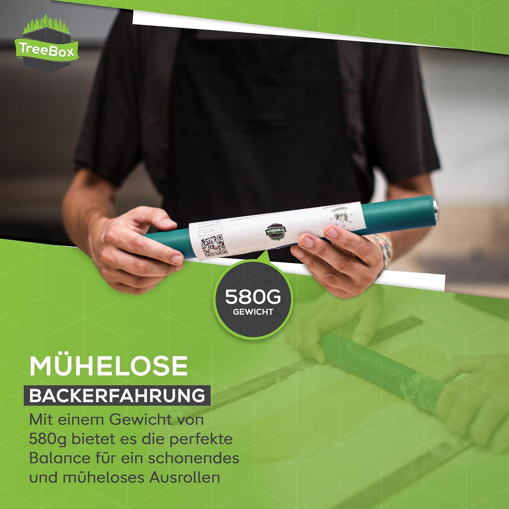 Sucitor - rolă de aluat din silicon și oțel inoxidabil - Sucitor modern fără mânere cu efect antiaderent, întinde fondant și aluat în cel mai scurt timp, ustensile de copt