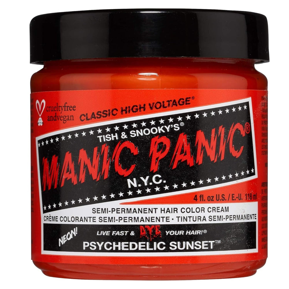 Manic Panic Electric Lizard Classic Cream, vegan, fără cruzime, vopsea de păr verde semipermanentă 118ml Vopsea pentru par Naty Shop Apus de soare psihedelic 118 Ml (1 pachet)