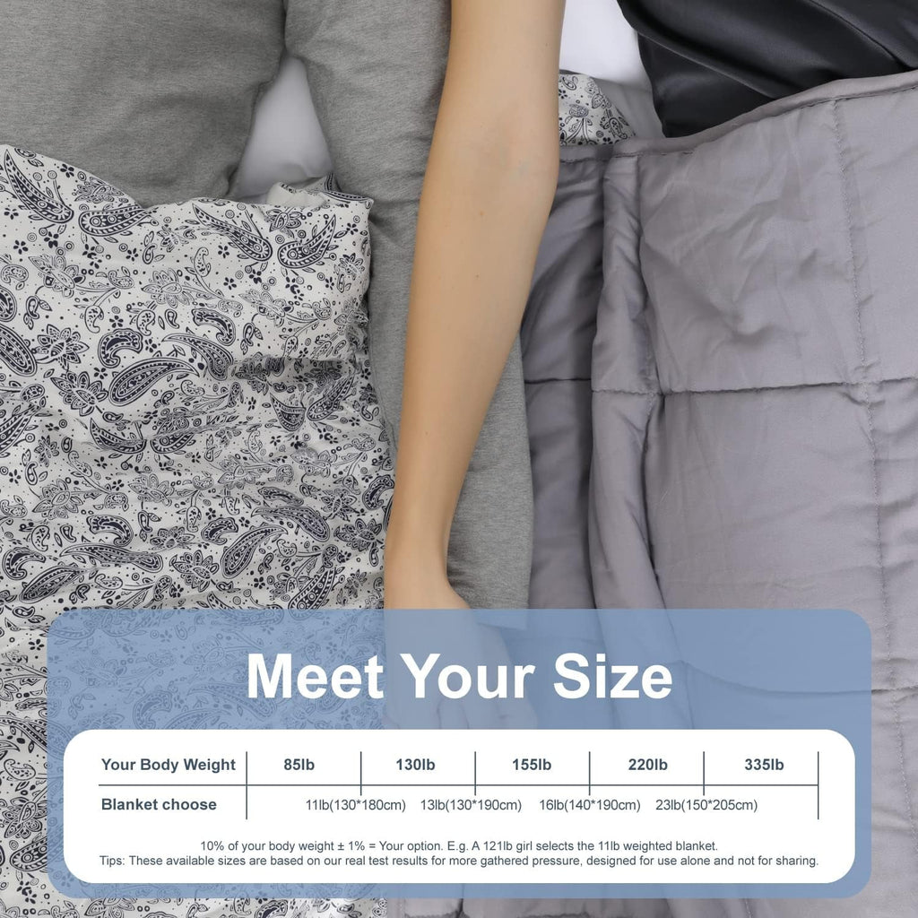 Winthome Pătură ponderată cu capac de plapumă 150X205Cm 10.4Kg, pătură ponderată confortabilă, pătură de terapie anti-stres, pătură grea pentru somn profund și recuperare mai bună, pătură grea pentru adulți (gri) Paturi si Cuverturi Besuche den Winthome-Store