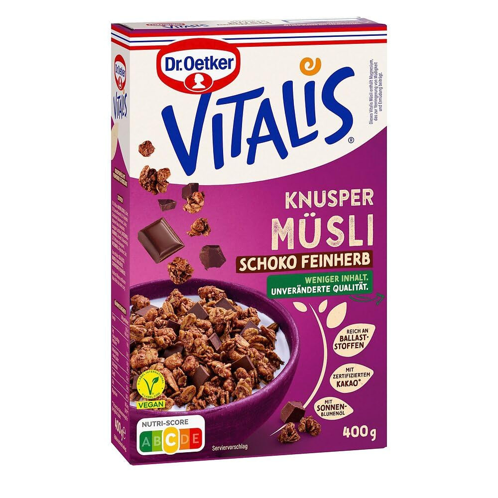 Dr. Oetker Vitalis Crunchy Honeys: Musli crocant cu miere, pentru micul dejun și gustări, pachet de 5 (5 x 600g)