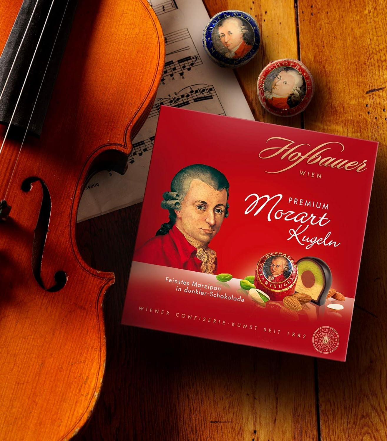 Hofbauer Vienna, Mozartkugeln 200 g, ciocolată neagră
