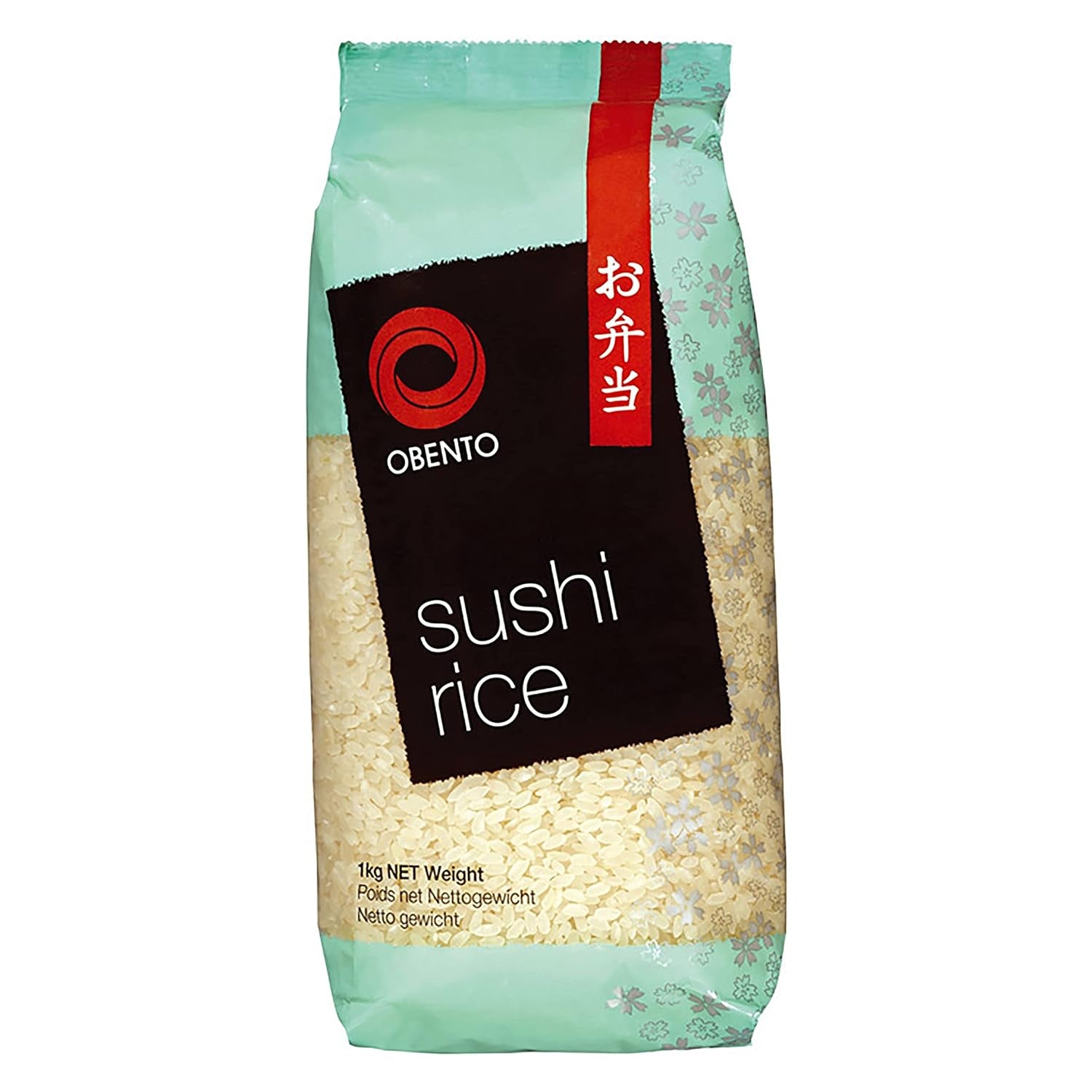Orez pentru sushi, orez lipicios pentru rulouri nori și alte specialități japoneze de sushi, 1 kg (1 pachet)