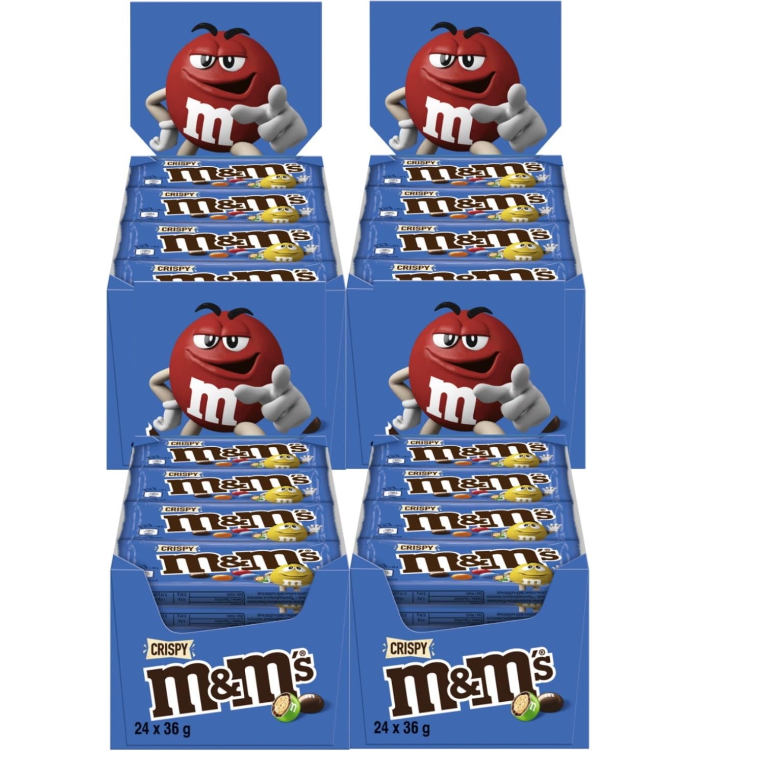 M&M's Peanut, pachet vrac de ciocolată, 24 x 45g, linte cu ciocolată și aromă de arahide, cadou de ciocolată (1080g), ideal ca delicatesă cu tematică de fotbal american