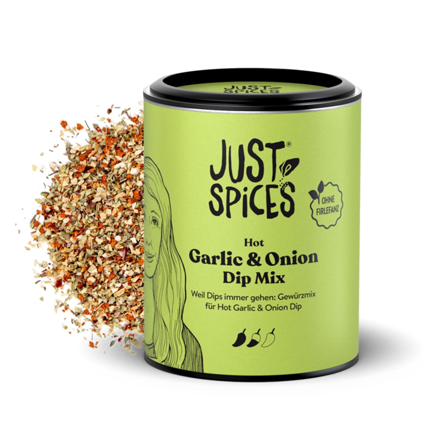 Just Spices Turbo Scharfer Allrounder I Mehr Wumms für jedes Gericht mit dreifach Chili I Gewürzdose, 61 g
