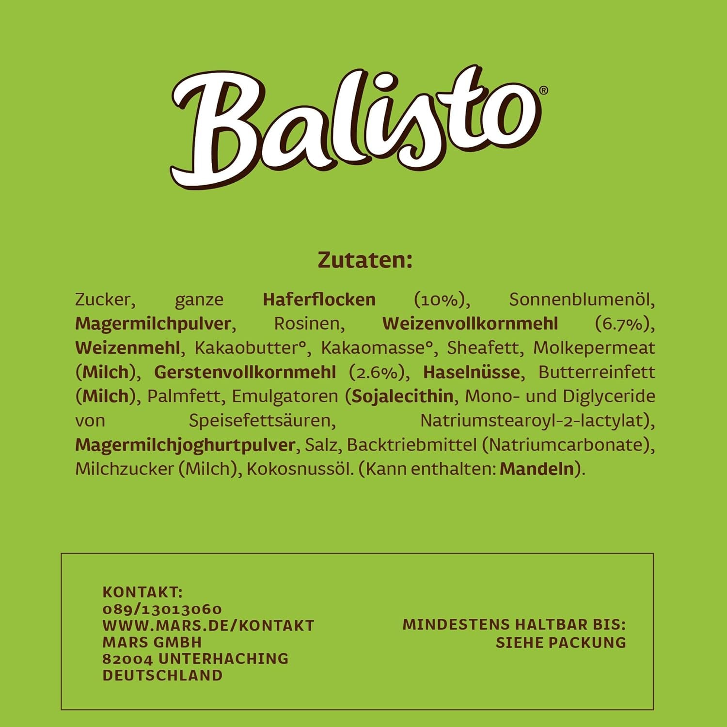 BALISTO® Pachet multiplu Muesli, Cereale și Struguri Uscați, 8x18.5g