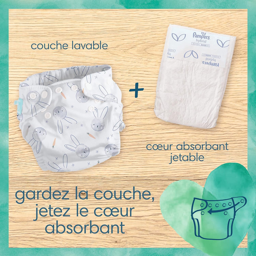 Pampers - Pachet de început Harmony Hybrid, 3 scutece lavabile + 25 straturi superioare de unică folosință - 1 pachet
