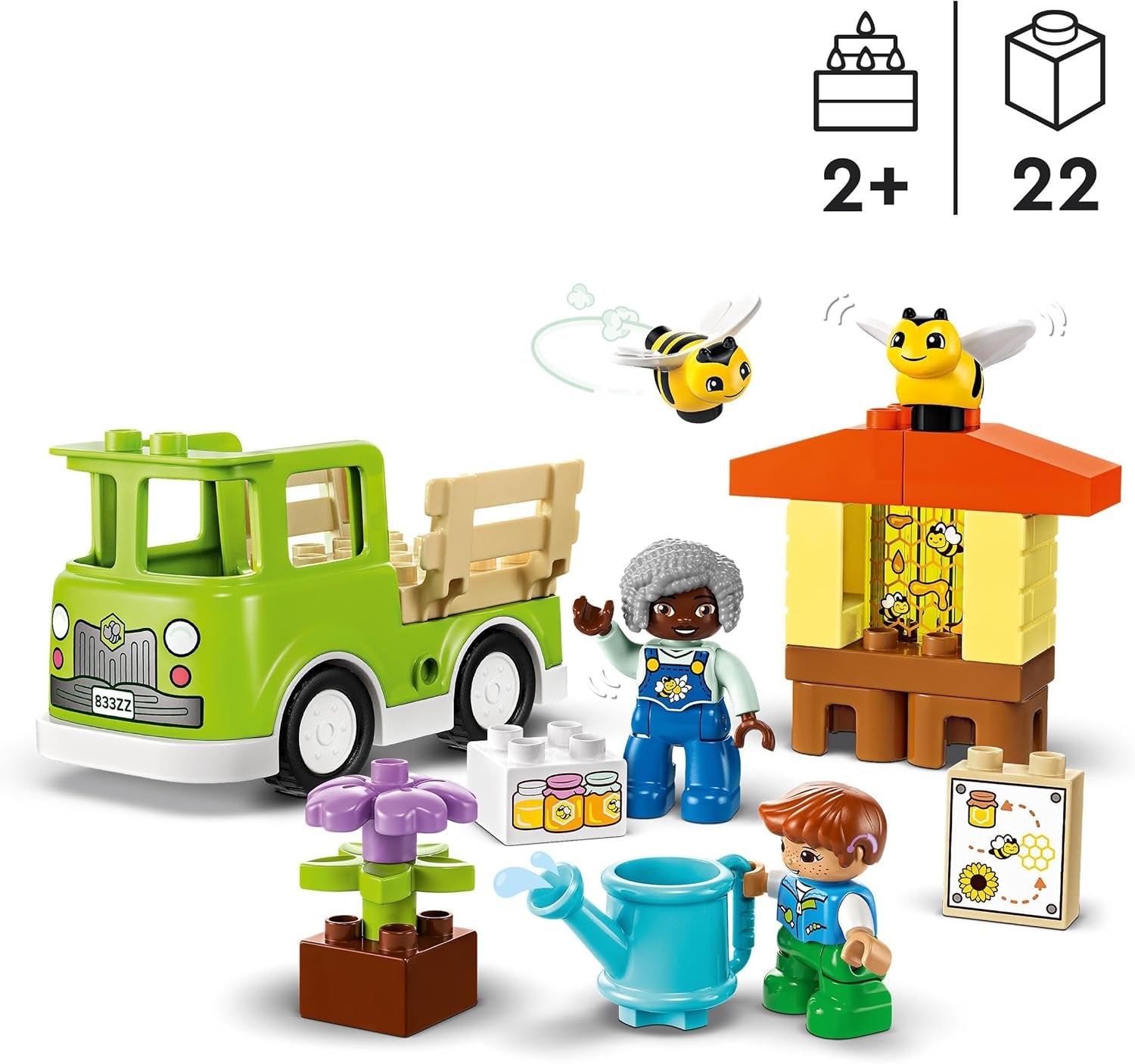 LEGO DUPLO Town Apicultură și stupi, jucărie educativă pentru copii mici cu 2 figuri și un camion mobil, set de construit și reconstruit, jucărie pentru copii mici de la 2 ani 10419 Seturi de constructie Besuche den LEGO-Store