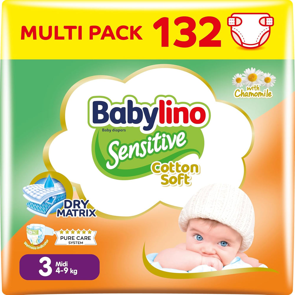 Scutece pentru bebeluși sensibili, mărimea 6, extra mari (13-18 kg), 114 scutece