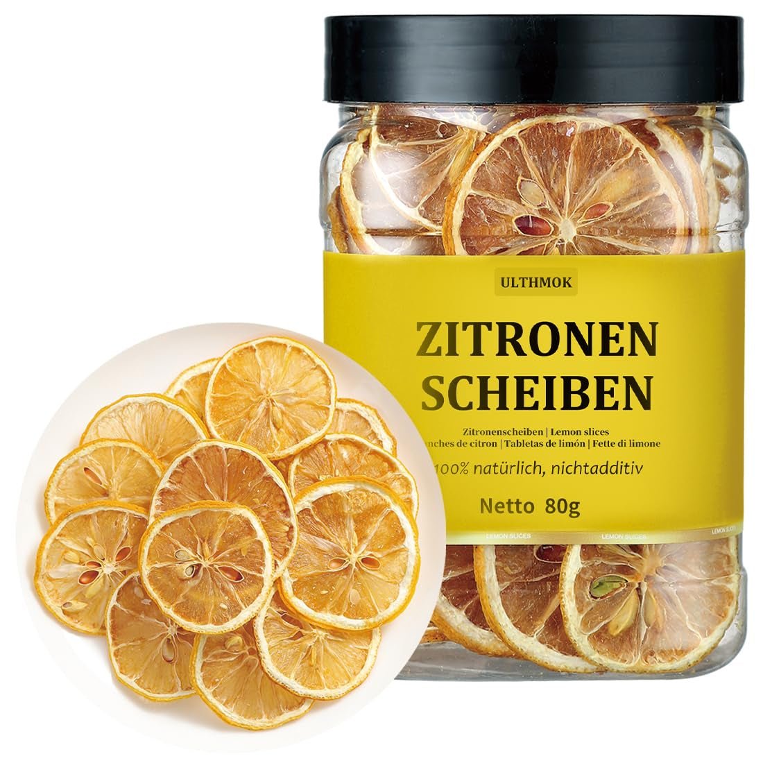 Felii de grapefruit uscate premium 100 g, grapefruit deshidratat, 100% natural, fără aditivi și fără zahăr adăugat. Produse deshidratate Naty Shop Felii de lămâie