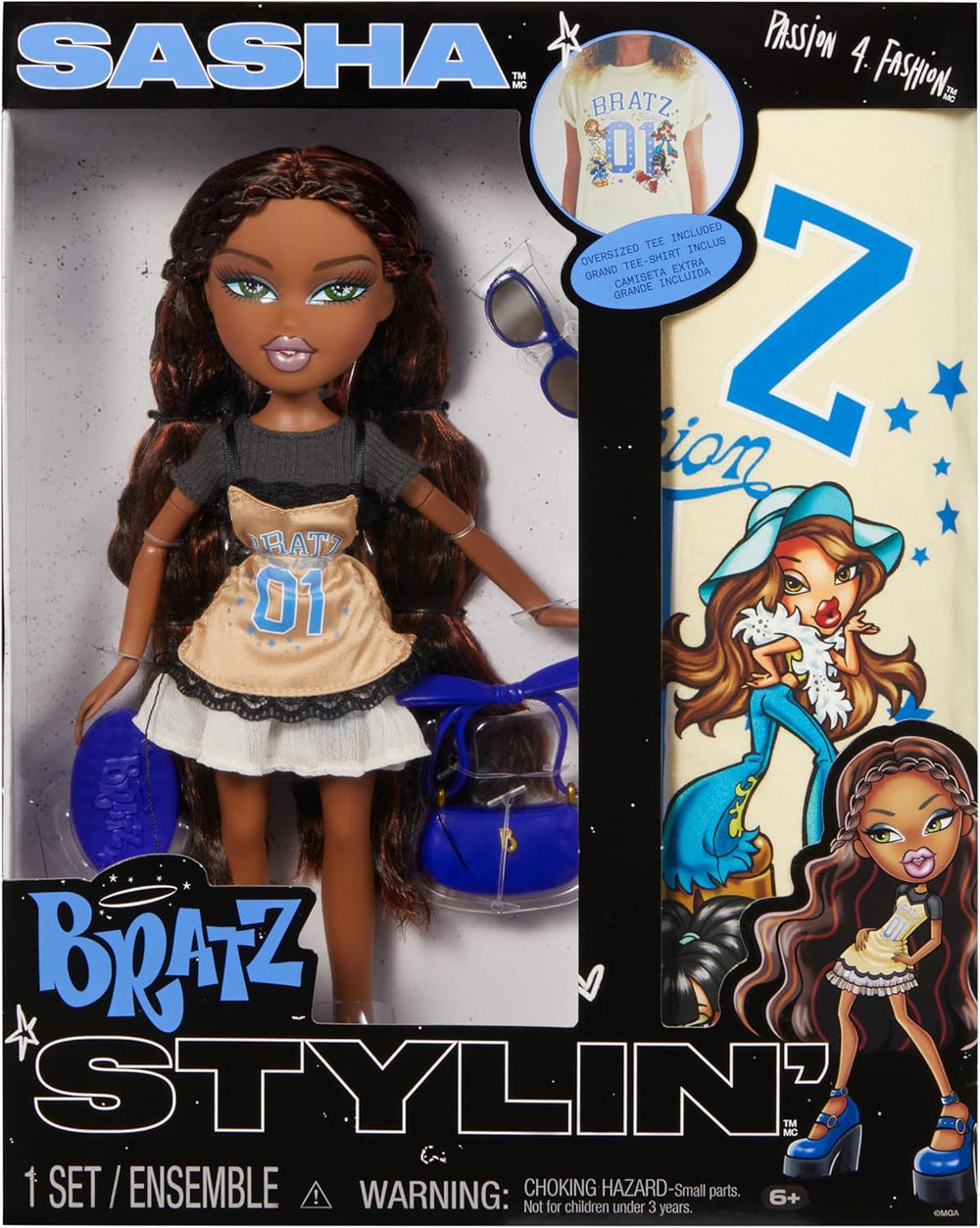 Bratz Stylin' Jade - Modepuppe mit T-Shirt um Gestalten für Dich, Inklusive Accessoires, Niedliches Spielzeug für Mädchen