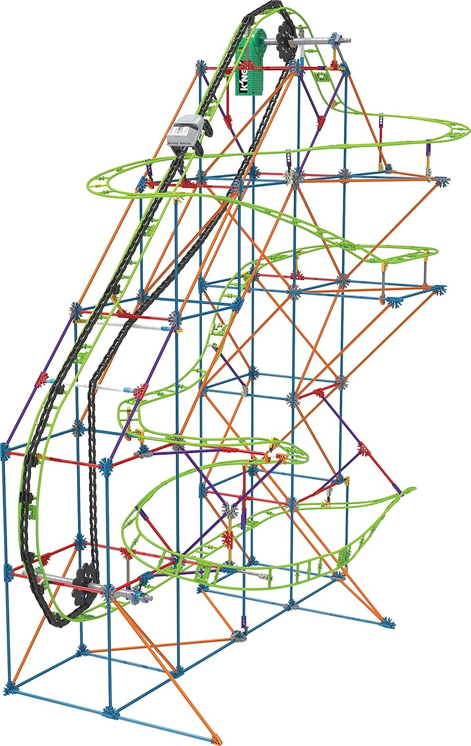 K'NEX 51438 Typhoon Frenzy Roller Coaster, 2-in-1 Model Colourful Construction Set for Boys and Girls, 19 Foot Toy, 640 Piece Kids Building Set for Children Aged 9 Years +