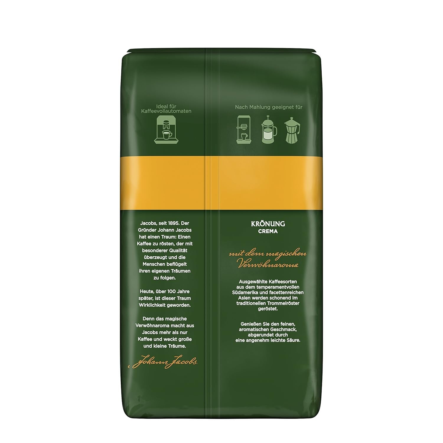 Jacobs Krönung Crema, Cafea boabe întregi, 1000 g (Pachet de 3)