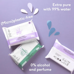 Șervețele umede pentru bebeluși Naïf fără plastic, 54 bucăți (1 pachet x 54 bucăți) - Pentru fundulețul, corpul și fața bebelușului - Ingrediente naturale