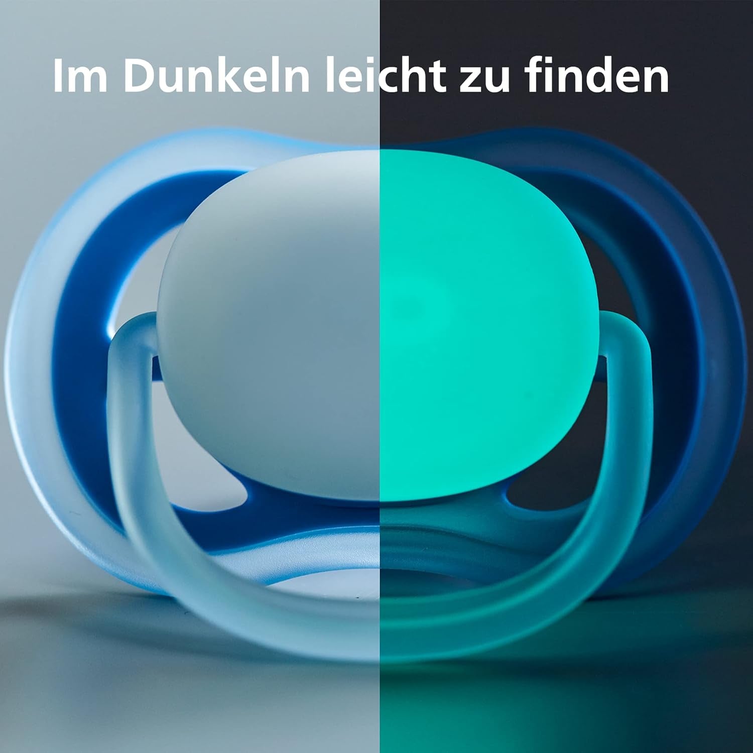 Philips AVENT Set de 4 suzete Ultra Air ușoare și respirabile: 2 suzete care strălucesc în întuneric și 2 suzete pentru zi, 18 luni+ (Model SCF349/43)