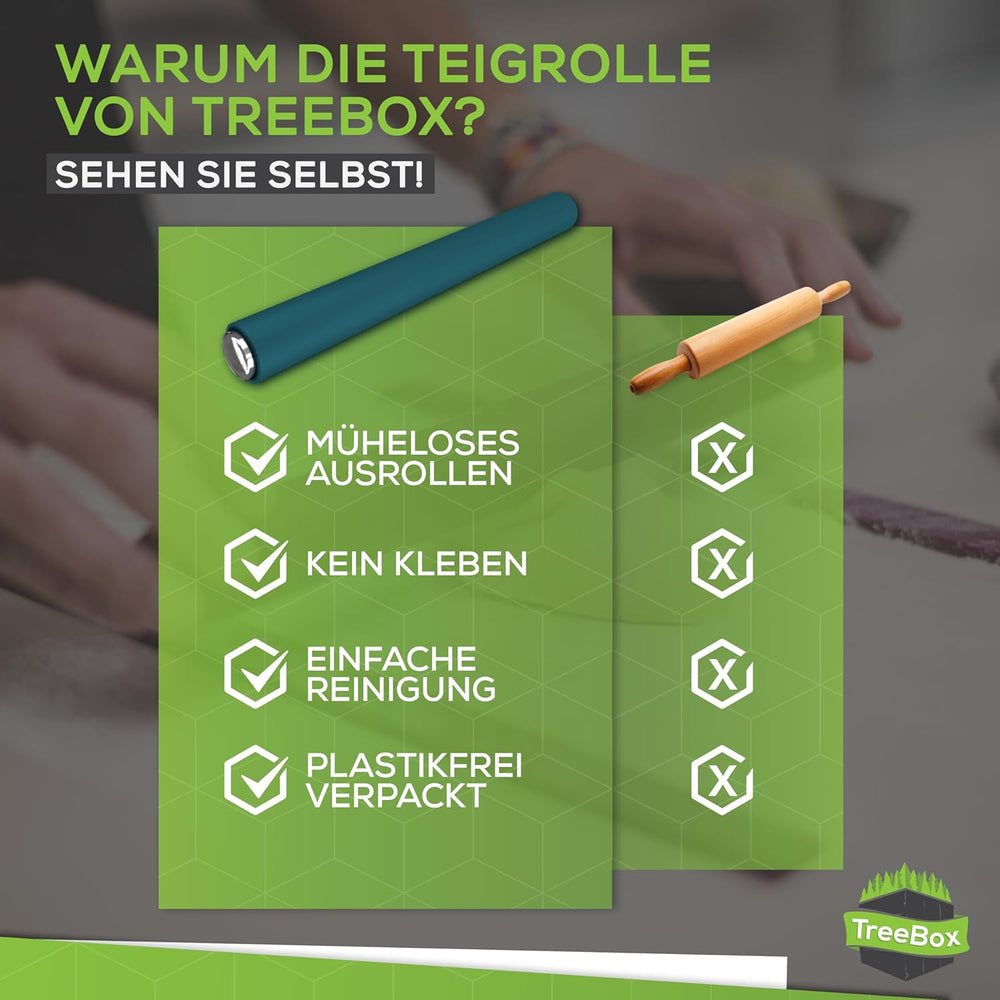 Sucitor - rolă de aluat din silicon și oțel inoxidabil - Sucitor modern fără mânere cu efect antiaderent, întinde fondant și aluat în cel mai scurt timp, ustensile de copt