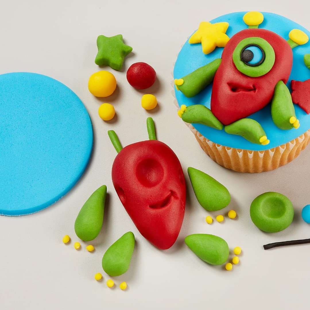 Fondant Poppy Red 250g - Gata de rulat, perfect pentru glazura și decorarea prăjiturilor, cupcakes și biscuiți - Poppy red - 250 g Pasta de zahar Naty Shop