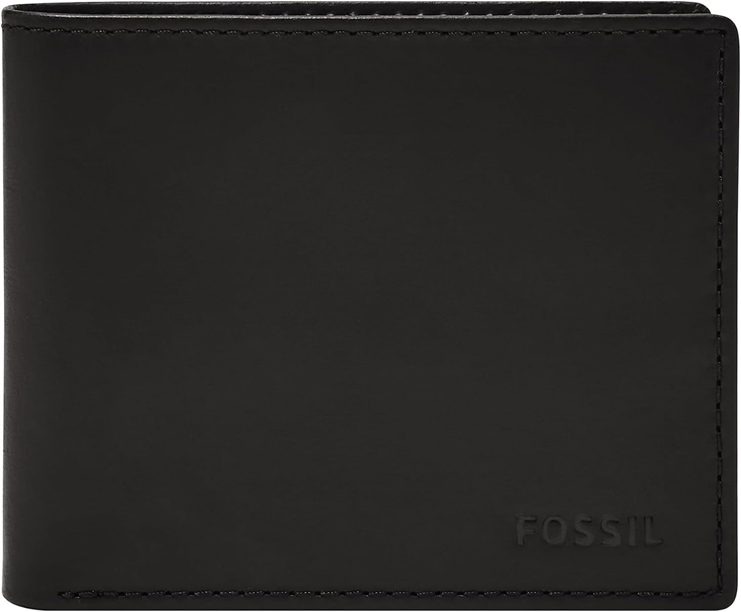 Fossil Derrick Bifold din piele pentru bărbați, cu blocare RFID, cu fereastră Flip ID Portofel Barbati Naty Shop Negru