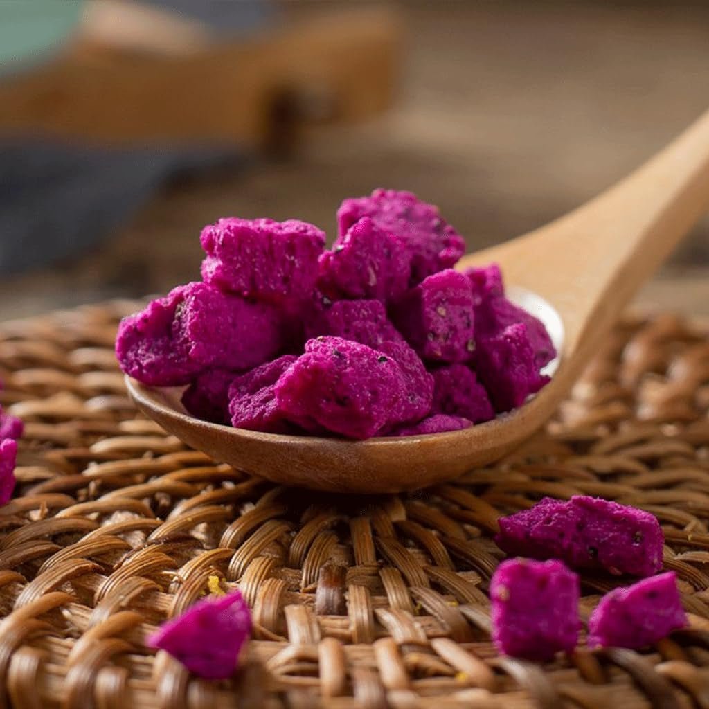 Fructe dragon liofilizate, 100g fructe dragon condimentate cu 1 ingredient, fără zahăr adăugat, cuburi de fructe dragon pentru băut Produse deshidratate Magazinul meu