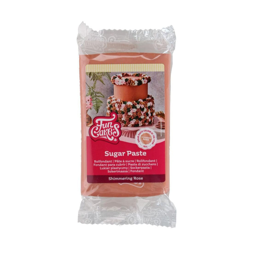 FunCakes fondant rulat Shimmering Rose: Ușor de utilizat, neted, flexibil, moale și pliabil, perfect pentru decorarea prăjiturilor, halal, kosher și fără gluten. 250 g Pasta de zahar Naty Shop Default Title