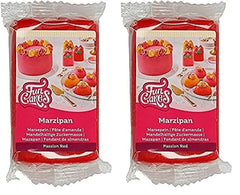 FunCakes pastă de zahăr pe bază de migdale (marțipan olandez) Passion Red: ușor de utilizat și netedă, perfectă pentru decorarea prăjiturilor, halal, kosher și fără gluten. 250 g. (pachet de 2) Pasta de zahar Naty Shop 250 G (pachet de 2)