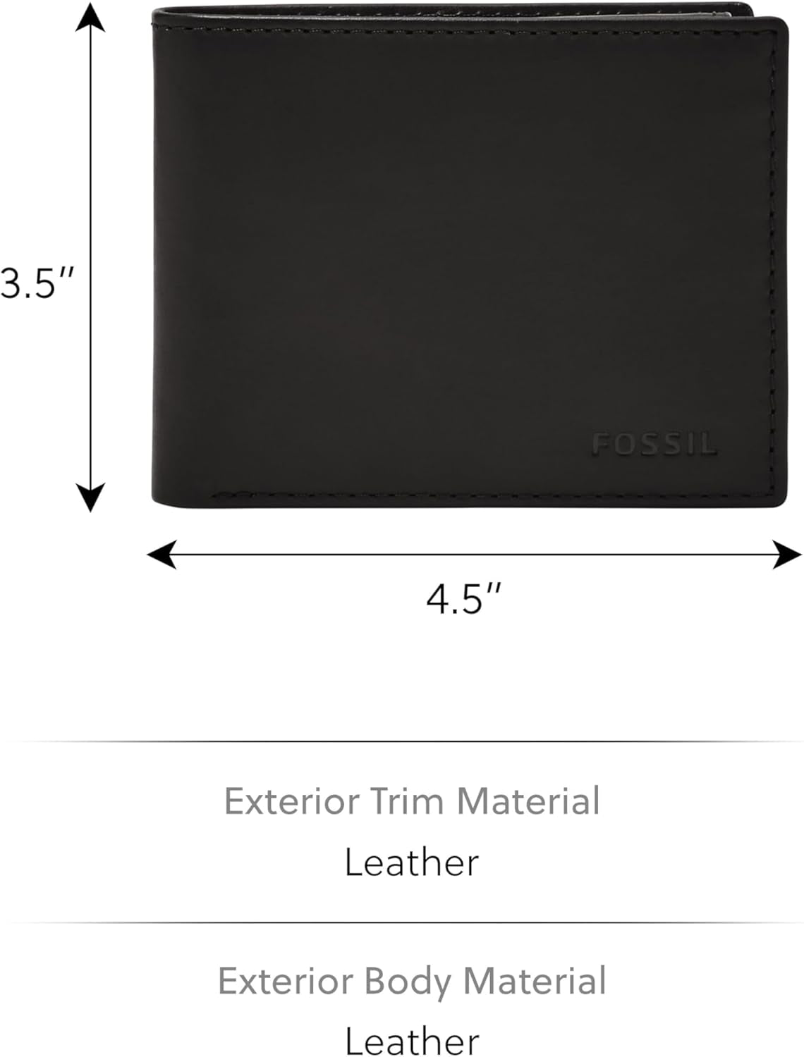 Geantă bifold pentru pașapoarte Fossil Derrick din piele cu blocare RFID pentru bărbați, cu suport detașabil pentru carduri Portofel Barbati Naty Shop