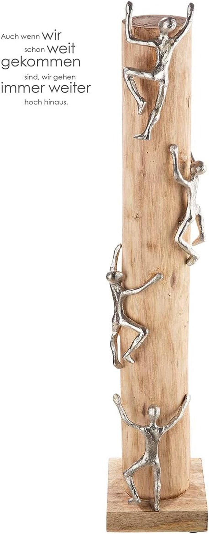 GILDE Sculptură decorativă figura XL - high up Aluminiu, lemn natural colorat - Înălțime 74 cm Statuete si sculpturi Naty Shop