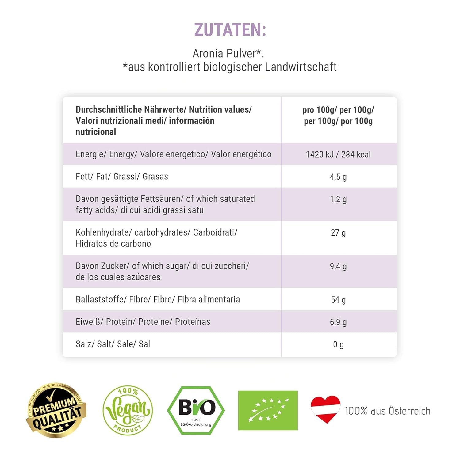 GREEN PANDA® pulbere organică de chokeberry din Austria | chokeberries uscate fin măcinate | chokeberries organice fără aditivi | alternativă regională la pudra de acai și boabe goji | 500g Produse deshidratate Naty Shop