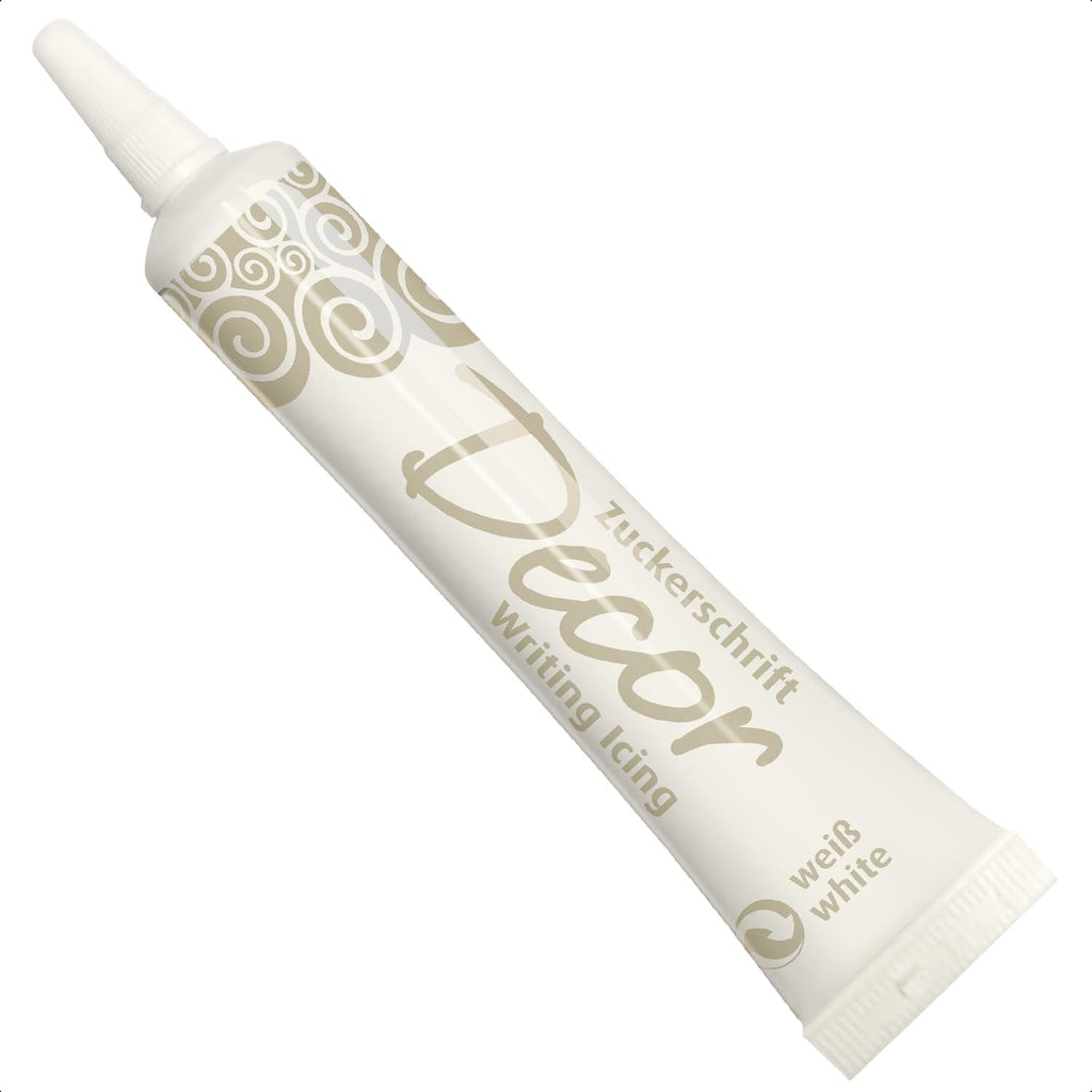 Günthart BackDecor 25 gr litere de zahăr ALB pentru orice desert în culoare albă din zahăr pentru litere și modele frumoase, 1 pachet (25 gr) Pasta de zahar Naty Shop