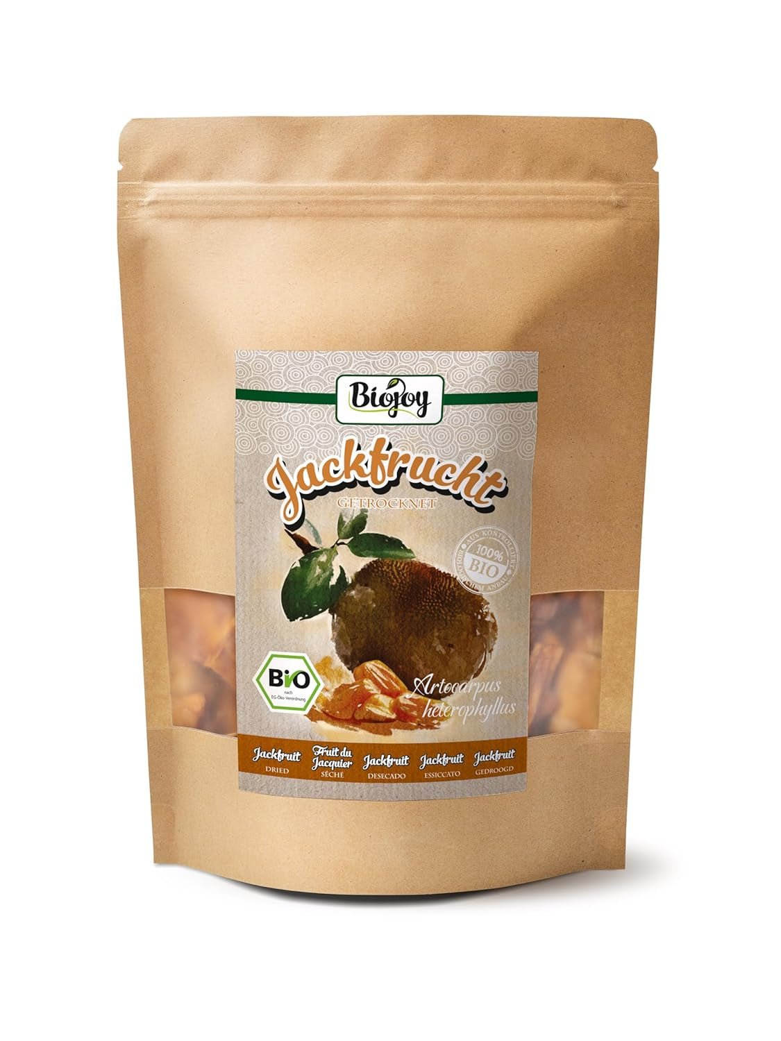 Jackfruit bio Biojoy (1 kg), bucăți de jackfruit uscate și nesulfurate Produse deshidratate Naty Shop 250 G
