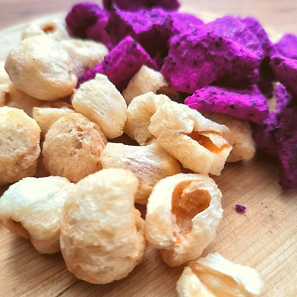 Lychee liofilizat | 100% Lychee fructe uscate liofilizate | uscate natural Vegan fără gluten | Nu Lychee suc Lychee sirop | Freeze Dried Fruit Tropical Litchi | ZingyZoo Produse deshidratate Naty Shop