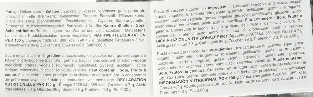 Massa Ticino roll, pasta de zahar, negru 250 g Pasta de zahar Naty Shop