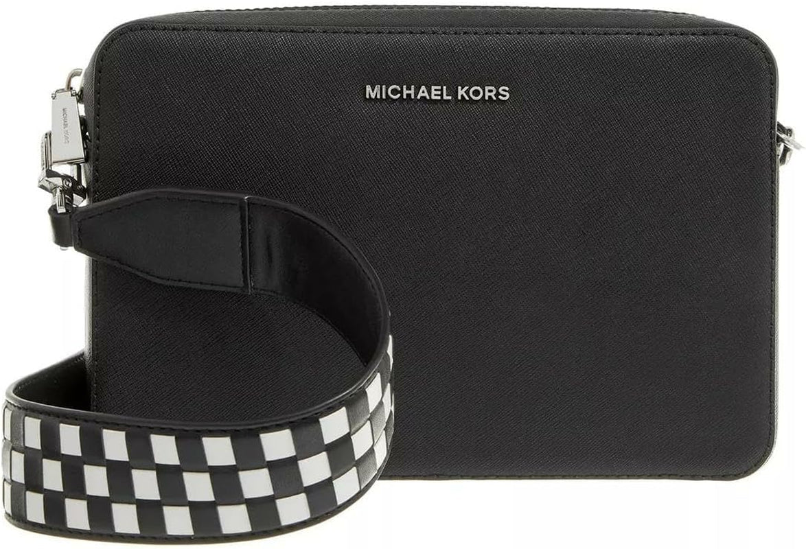 Michael Kors Jet Set Lg Ew Crossbody Bag Genti Femei Naty Shop Blk/Opticwht