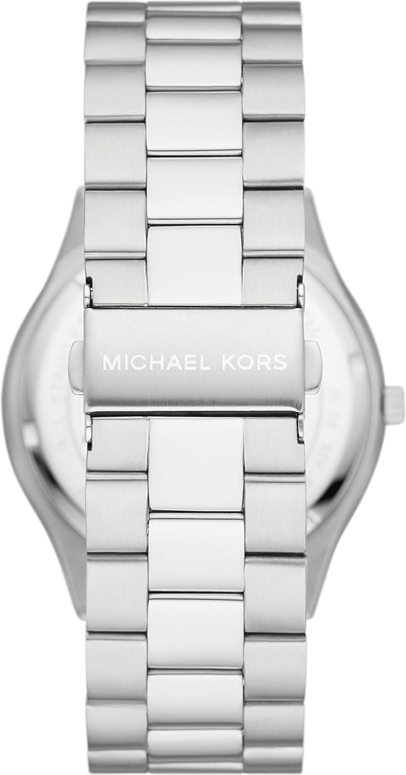 Michael Kors - Slim Runway Collection, culoare argintie, ceas din oțel inoxidabil pentru bărbați MK1060SET Portofel Barbati Naty Shop