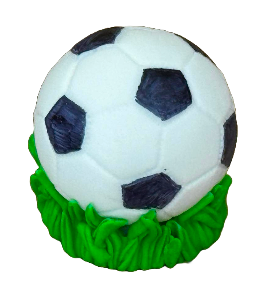 Decoratiune comestibila din zahar, Minge de fotbal Decoratiuni din Pasta de Zahar Nati Shop
