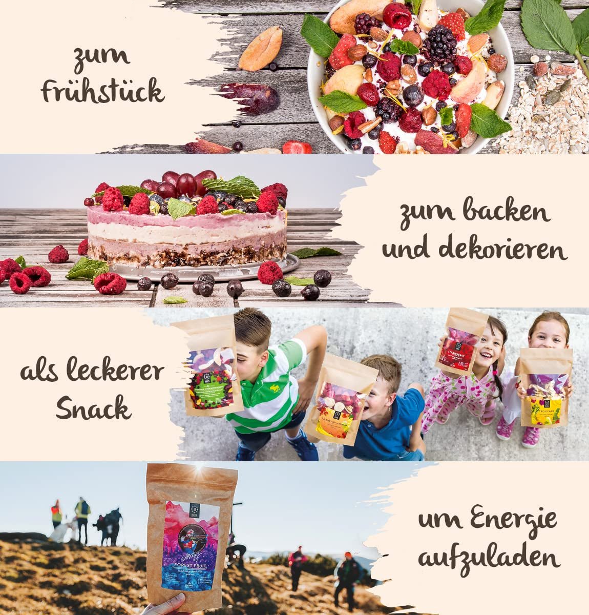 Mure liofilizate BRIX | Mure naturale, uscate 105 g | Premiul Great Taste pentru fructe de pădure uscate | Fără OMG, fără gluten, vegan, vitamine reținute Produse deshidratate Naty Shop