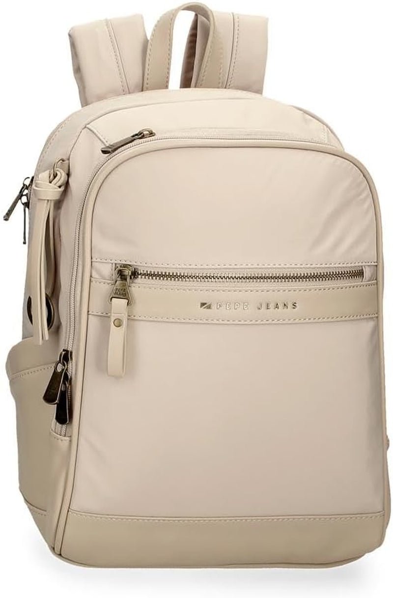 Pepe jeans Morgan, rucsacuri casual, genți de călătorie, piele artificială bej și negru pentru femei, de Joumma Bags Bagaje și echipament de călătorie Naty Shop Bej Rucsac