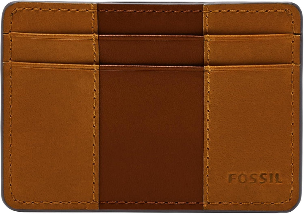 Portofel Fossil pentru bărbați Everett, piele/PVC portcarduri maro mediu 10,2 cm L x 0,6 cm l x 7,0 cm H ML4398210 Portofel Barbati Naty Shop Maro