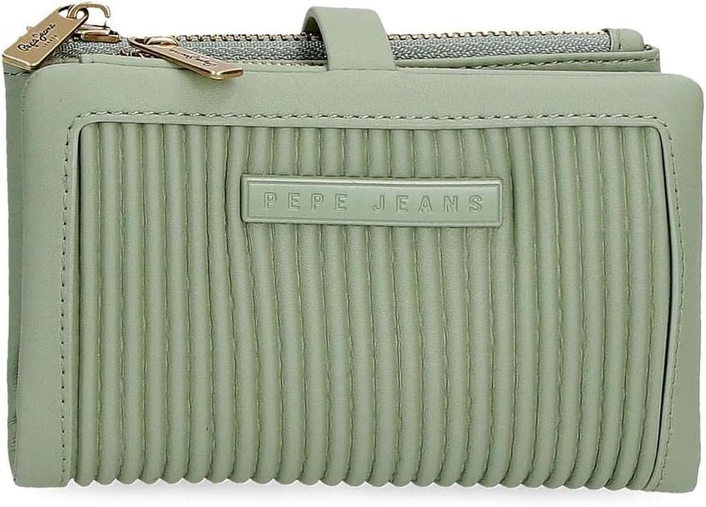 Portofel Pepe Jeans Aurora trei compartimente negru 17.5 x 9.5 x 2 cm piele artificială Portofel Femei Naty Shop Verde Portofoliu 15
