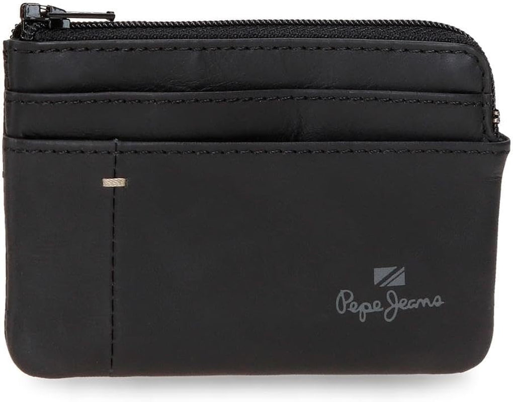 Portofele și poșete Pepe Jeans Staple din piele de vacă, negru, maro, albastru marin, diferite mărimi Portofel Barbati Naty Shop Negru Poșeta