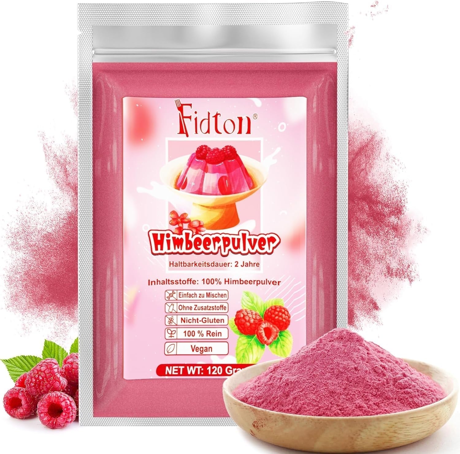 Pudră de căpșuni 120g - 100% căpșuni naturale Liofilizate, fără aditivi Amestecare ușoară Căpșuni nutritive, liofilizate pentru înghețată, prăjituri, smoothie-uri, băuturi, pudră aromatică Produse deshidratate Naty Shop 120G Zmeură