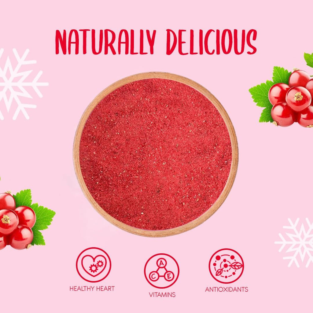 Pulbere de coacăze roșii liofilizate 100g - Pulbere de fructe liofilizate - Pulbere de coacăze roșii pentru smoothie-uri și coacere - Pulbere naturală de fructe de pădure fără aditivi Produse deshidratate Naty Shop