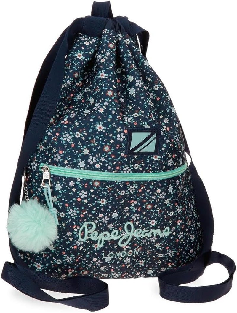 Rucsac școlar Pepe Jeans Alenka cu troler, albastru, 30 x 40 x 12 cm, poliester, 14,4 l, albastru, rucsac școlar cu troler Rucsacuri si ghiozdane premium Naty Shop Rucksack Mit Kordelzug