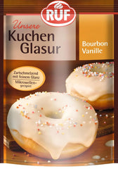 RUF Cake Glaze Bourbon Vanilla, 100g într-o pungă, rezistent la microunde, pentru glazurarea și decorarea biscuiților, brioșelor și prăjiturilor, fără gluten Pasta de zahar Naty Shop Vanilie