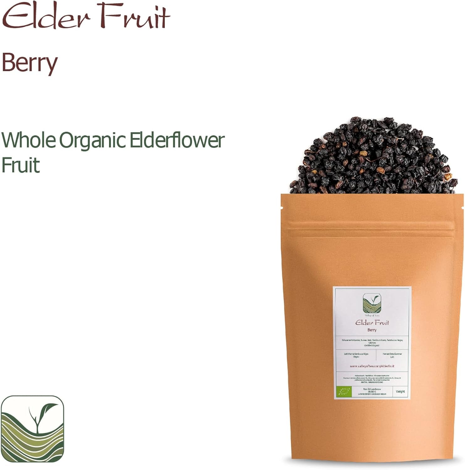 Sambuca neagră organică de soc - fructe de sambucus întregi - fructe de soc Produse deshidratate Naty Shop