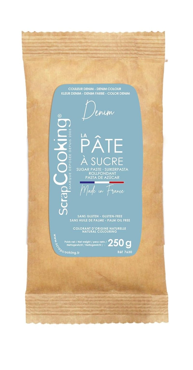 ScrapCooking - Pâte Ã Sucre Vert Sauge 250g - Colourant d'Origine Naturelle - Sans Gluten, Sans Huile de Palme - Pour Gâteaux, Pâtisseries Anniversaire - Vert Pastel - Fabriquée en France - 7621 Pasta de zahar Naty Shop Denim albastru